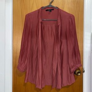 rust colored blouse